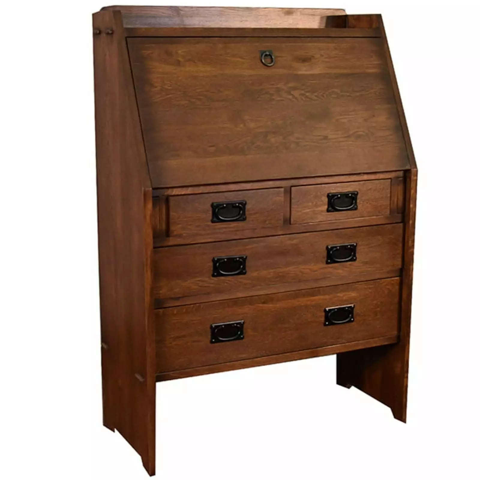 Crafters and Weavers Arts and Crafts Wood Secretary Desk Brown Vintage Desk