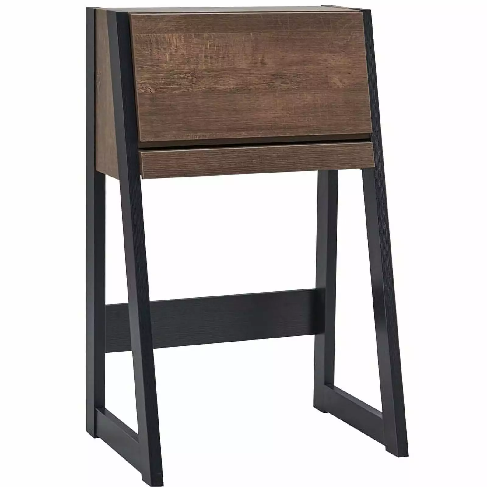 UrbanPro Modern Wood Secretary Desk Walnut Oak Brown and Black