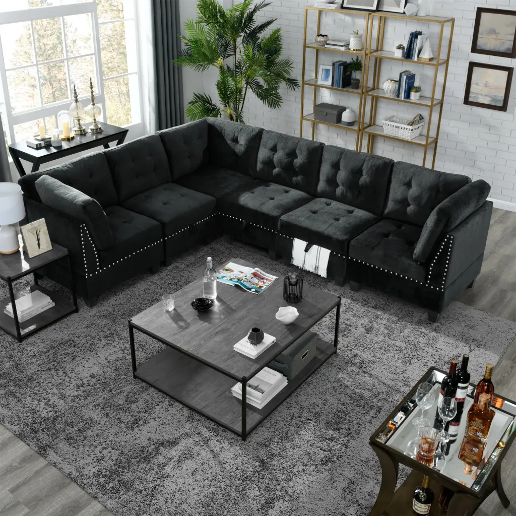 L Influence Modular Sectional Sofa DIY Combination Three Single Chairs chuangyuan smart home