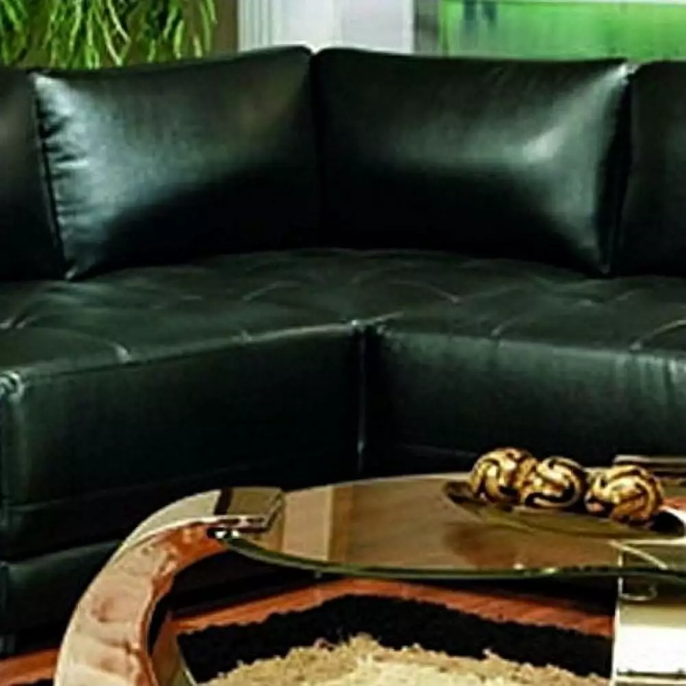 Corner Sofa Black - 38 x 38 x 31.5 Inch Modern Sectional Coaster Company