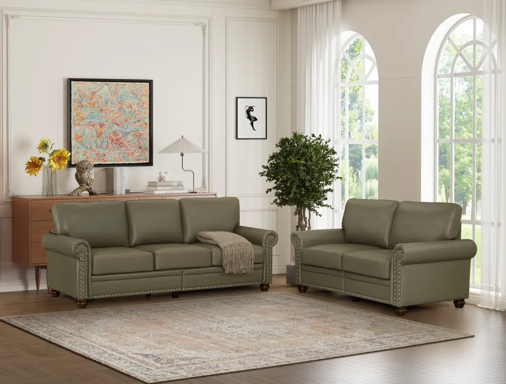 Living Room Sofa Storage 2 3 Sectional Taupe Faux Leather hdf store