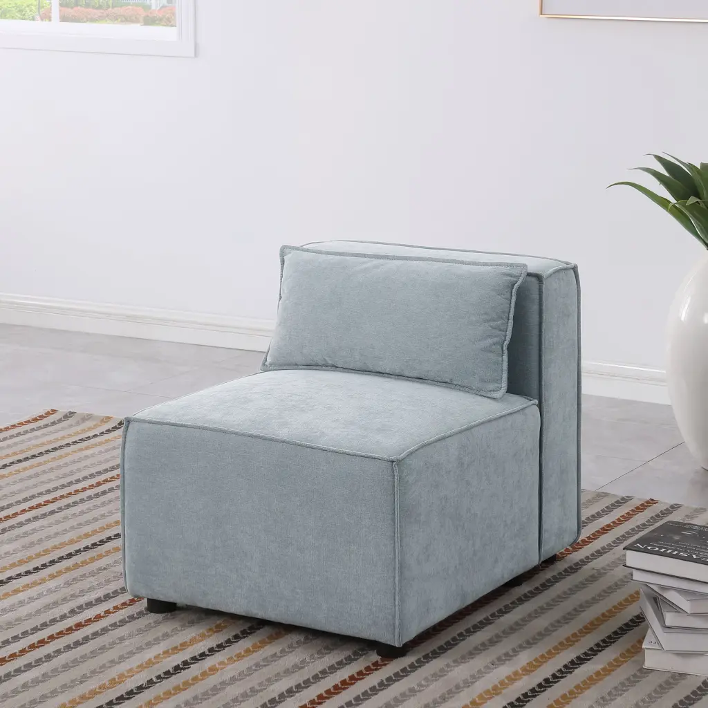Modular Sofa Grayish Blue Chenille Fabric Effortless and Grand Seating Solution homarni furnishings inc.---w1099