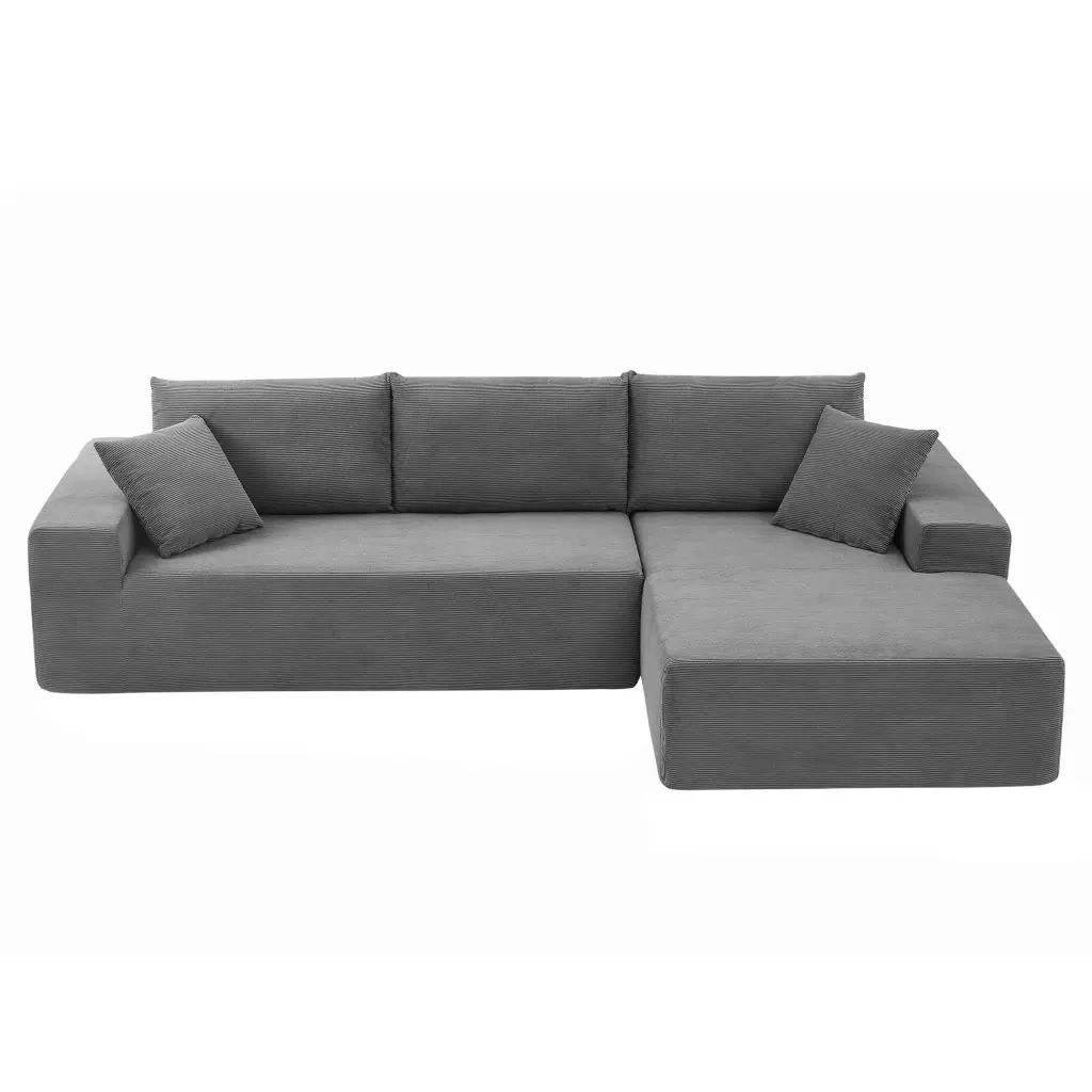 L Influence Sectional Sofa Corduroy Couches Modular Sectional Living Room justone interior