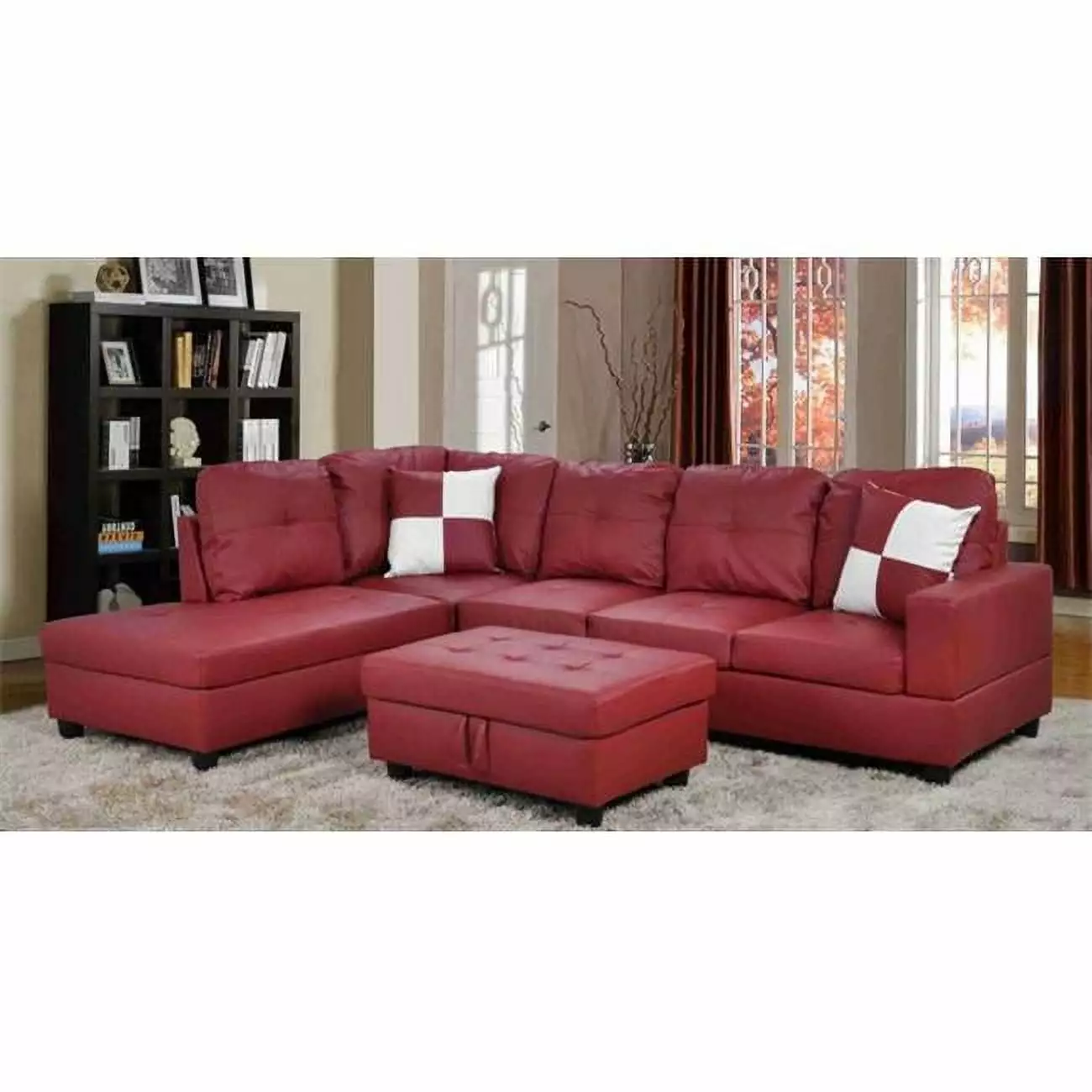 Urbania Left Hand Facing Sectional Sofa Red KD Pecho
