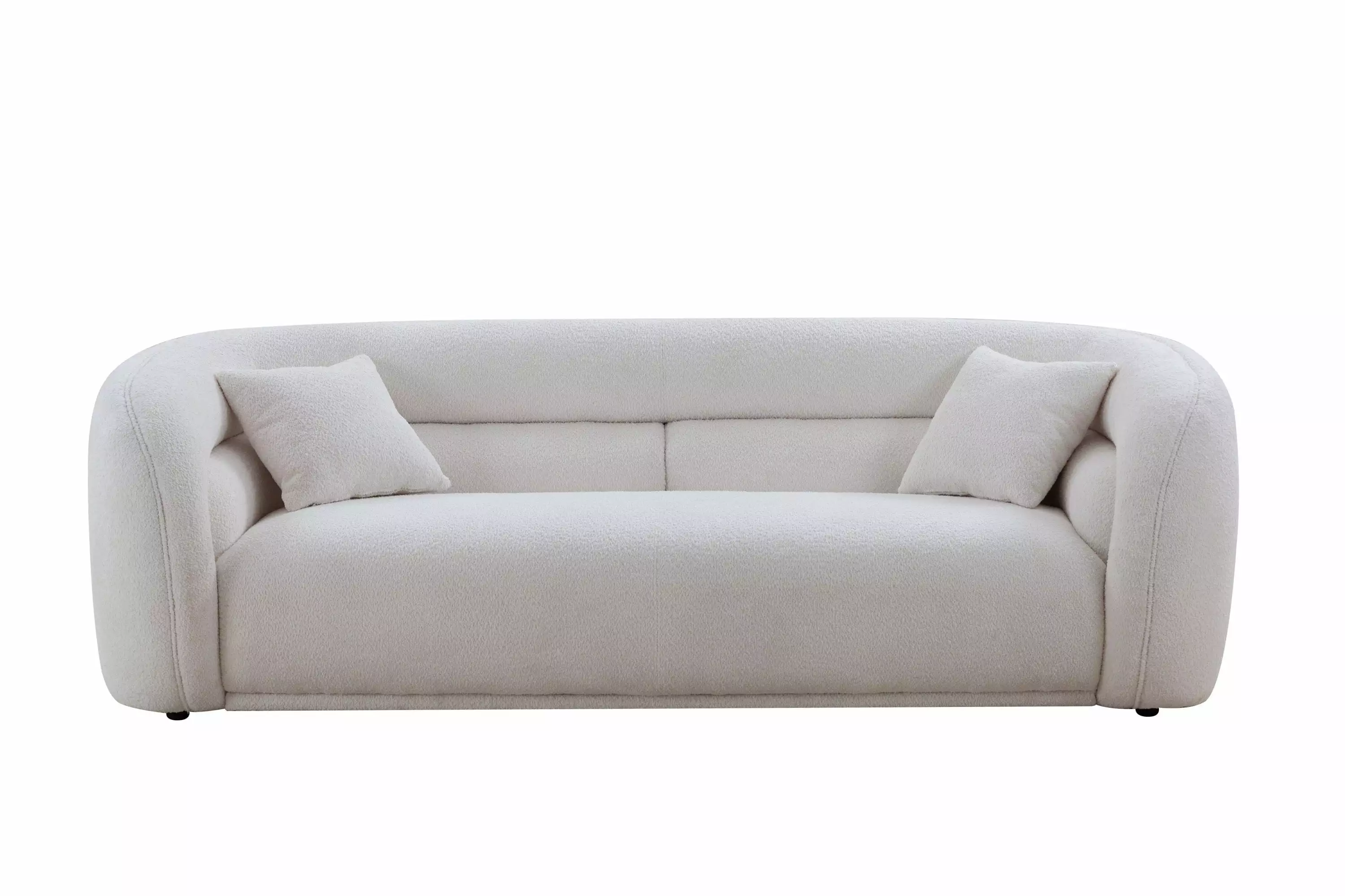 MAICOSY 90.6 inch Boucle Sofa Living Room Modern Curved Upholstered 3 Seat Sofa