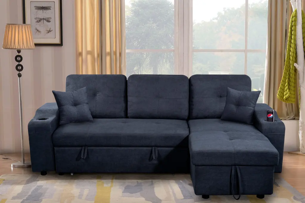 Right Facing Sectional Sofa Footrest and Convertible Corner mega furnishing