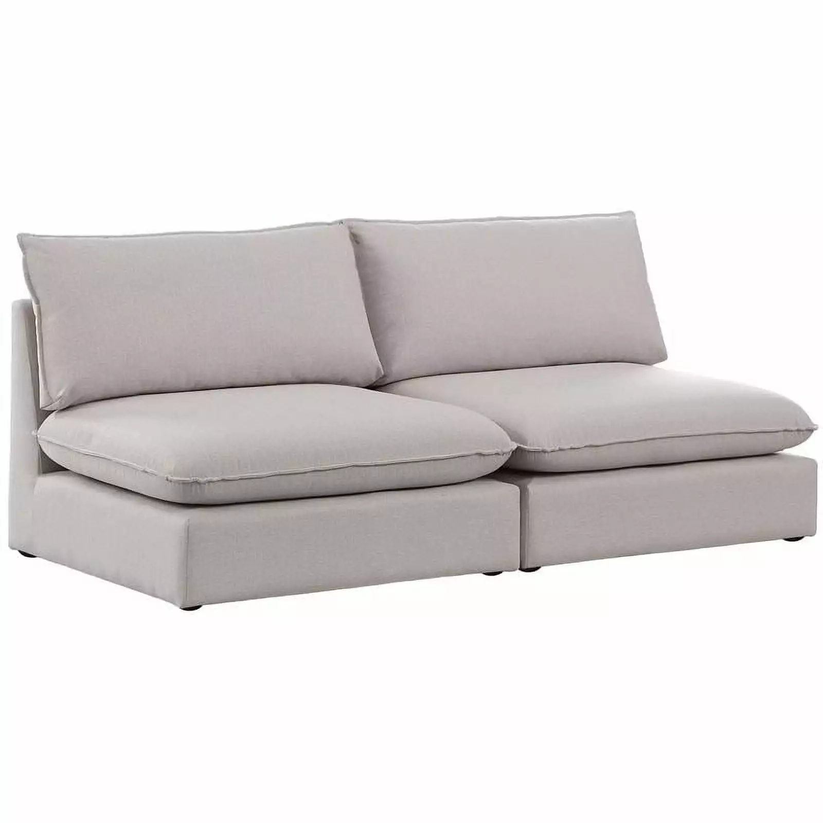 Meridian Furniture Mackenzie Beige Linen Textured Modular Sofa Durable Living Room Sectional