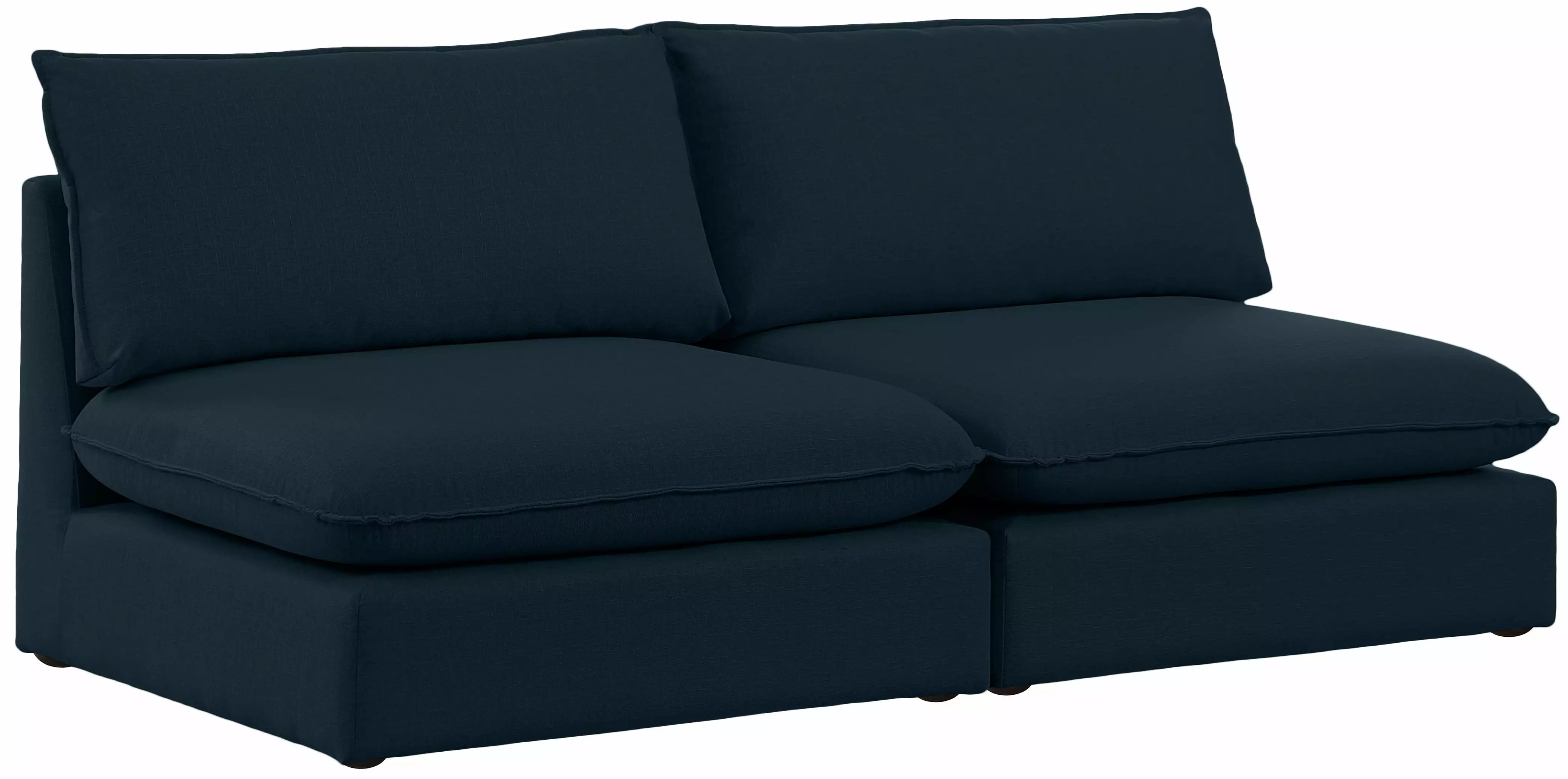Meridian Furniture Mackenzie Navy Blue Linen Textured Modular Sofa Durable Sectional