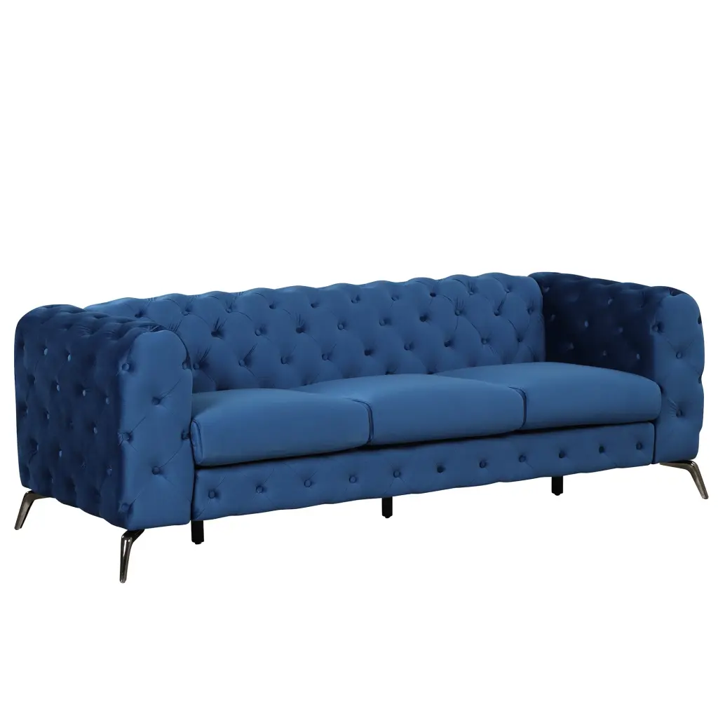 85.5 Inch Velvet Upholstered Modern Sofa Robust Metal Legs Comfortable Couch oris fur.