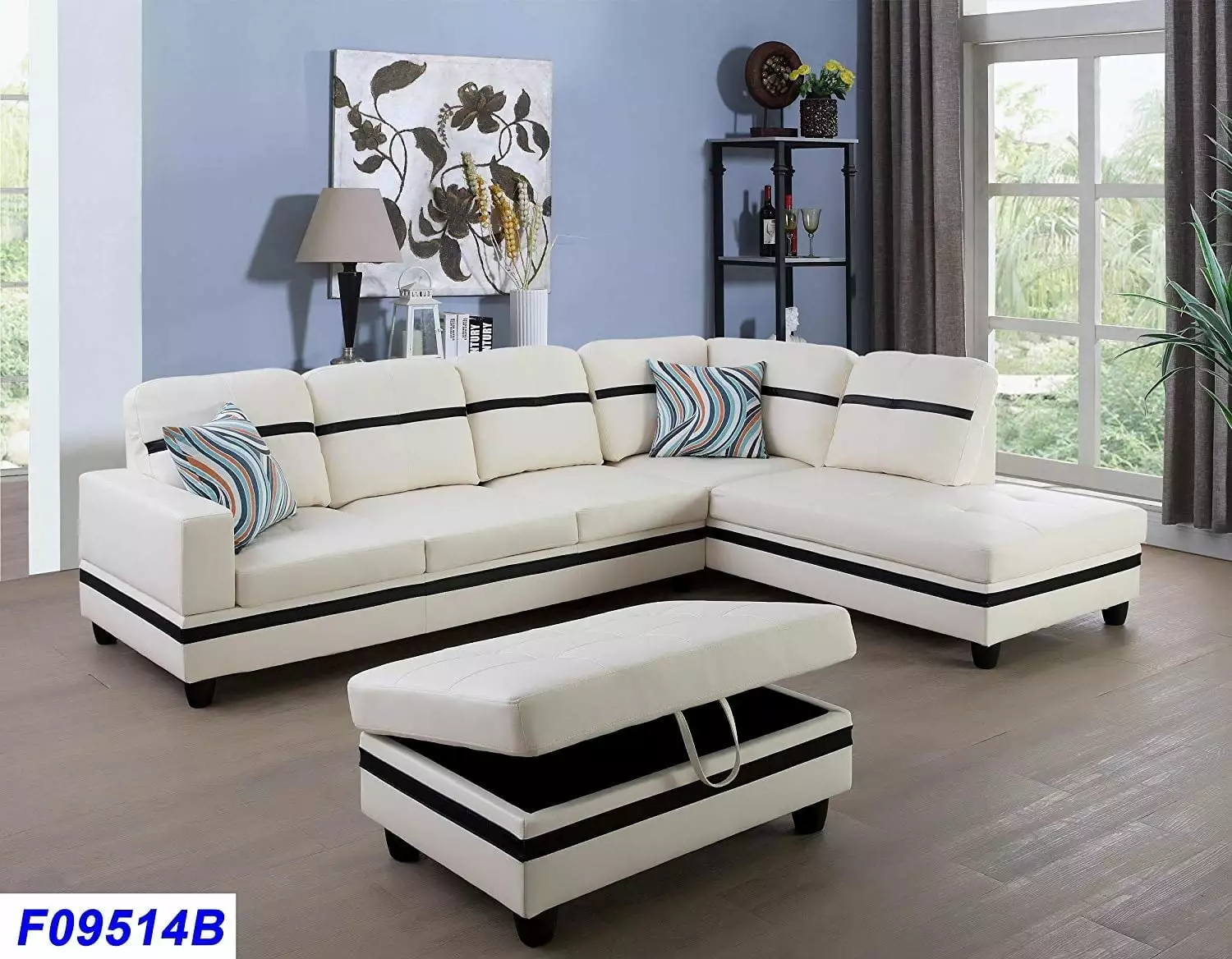 PonLiving White Sectional Sofa Set Modern Living Room Furniture Pon Living Furniture Inc