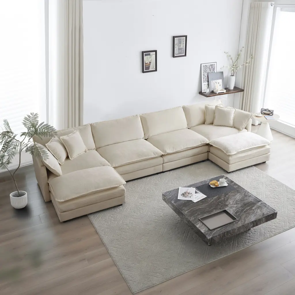 Ease U Influenced Couch Reversible Chaise Modular Large U Sectional Sofa ui furniture