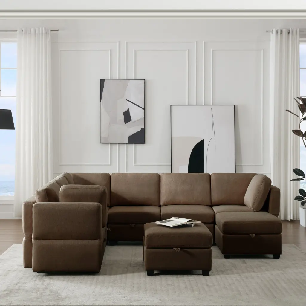 Modular Sectional Sofa Storage Seat Oversized U Influenced Couch ui furniture