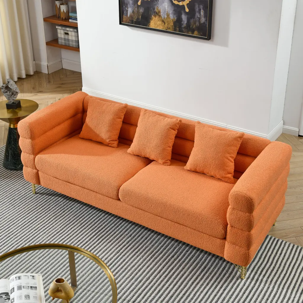 81 Inch Oversized 3 Seater Sectional Sofa Ease Fabric welike furniture
