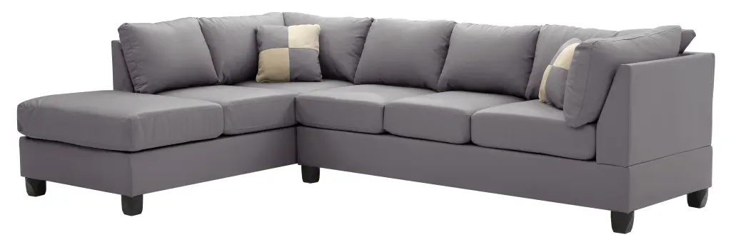 Malone G642B Sc Sectional 3 Boxes Gray Foam Pu Sofa glory furniture
