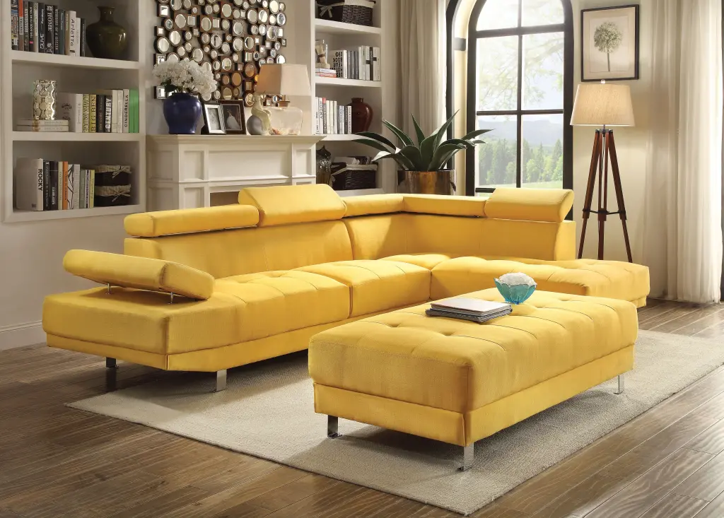 Riveredge G446 Sc Sectional Sofa 2 Boxes Yellow Foam Fabric glory furniture