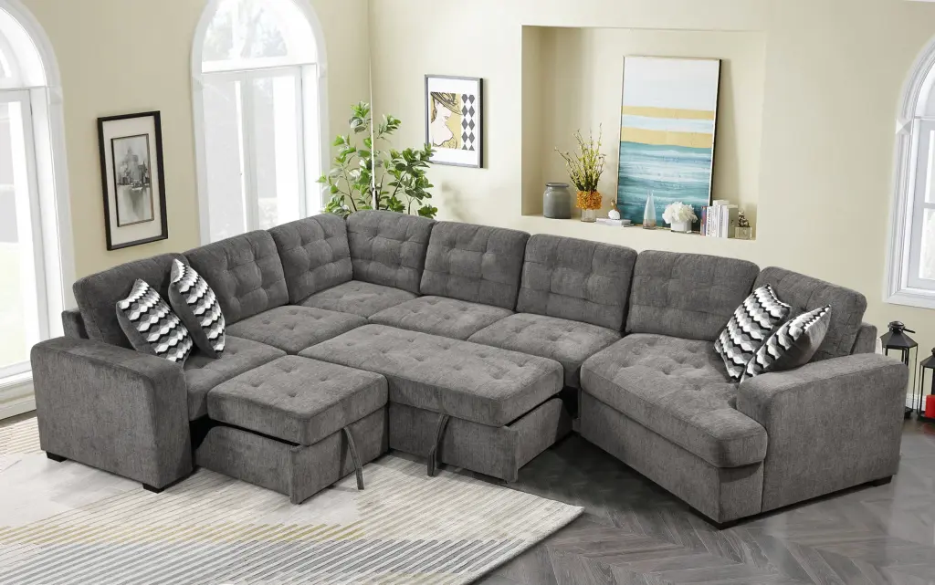 149 Oversized Sectional Modern Large Upholstered U Influence Sofa happy home