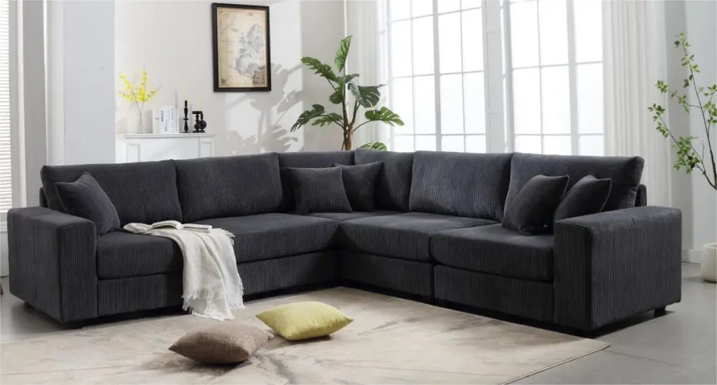 Oversized Modular Sectional Sofa 117.2 Inch L-Shaped Couch Ottoman wf-furniture