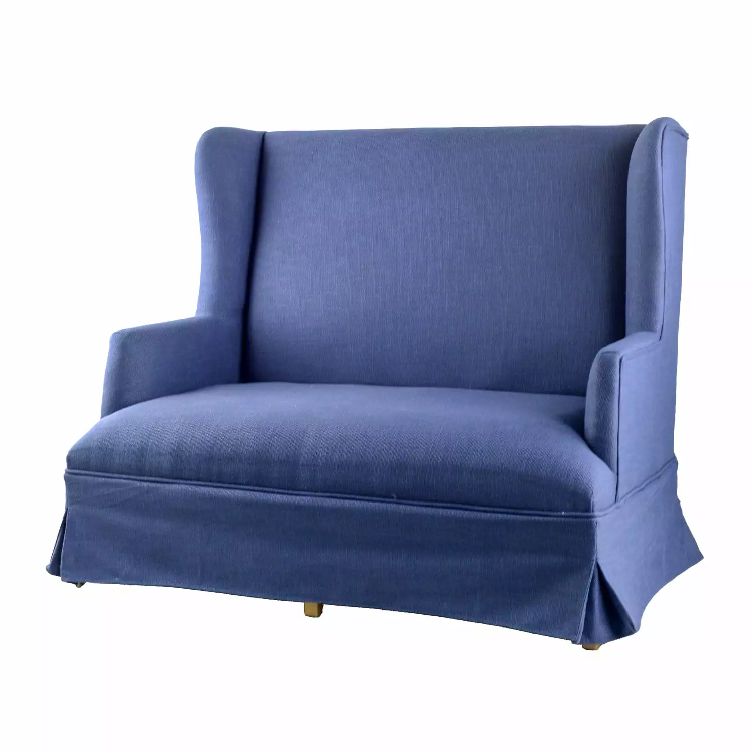 &B Home Skirted Settee Blue 52 x 31 x 43.5 Inches Living Room Furniture