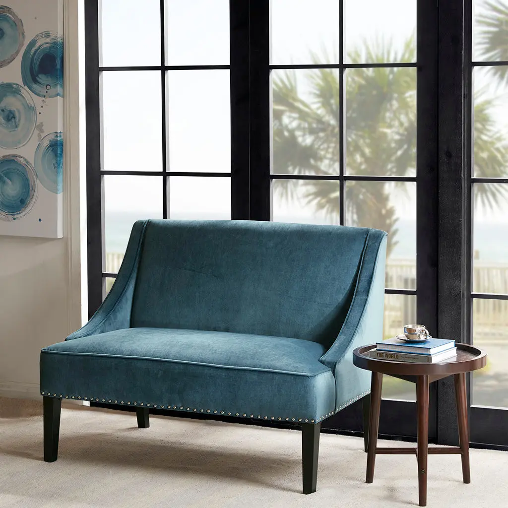 44 Inch Settee Polyester Fabric Rich Upholstery Modern Style Living Room Sofa jla