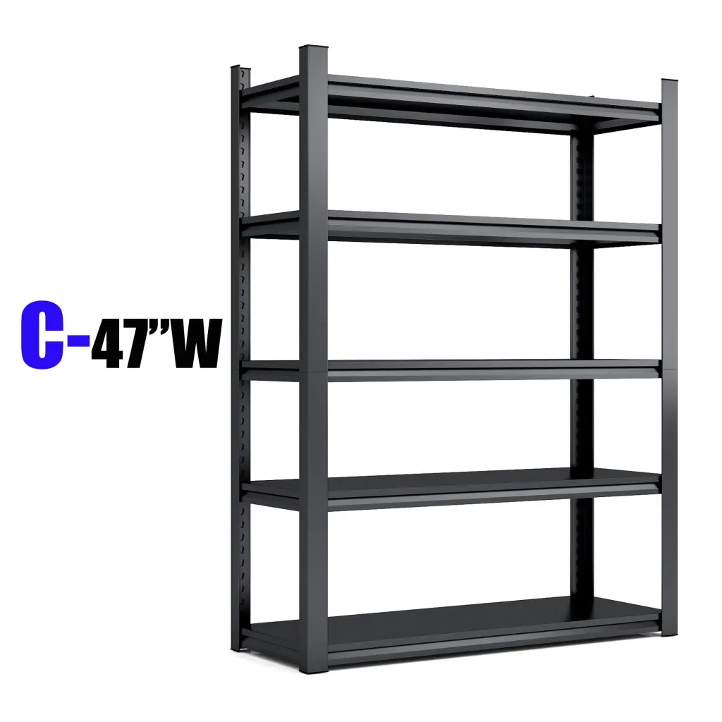 5 Tier Heavy Duty Metal Shelving Unit Adjustable Shelves morgie