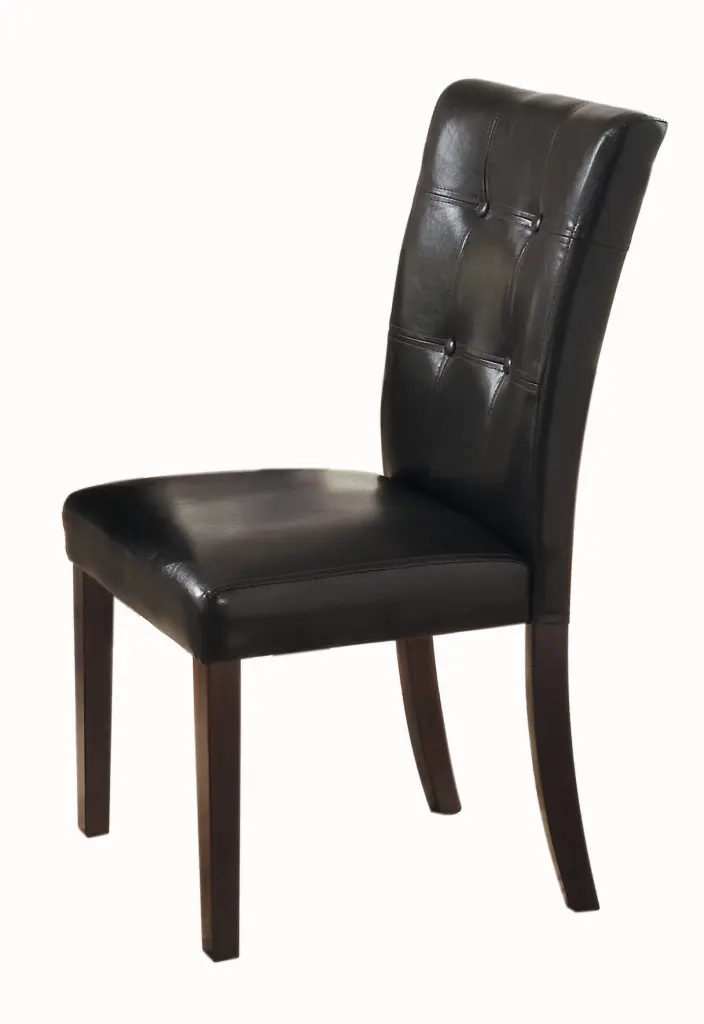 Button Tufted Side Chairs Set 2 Wood Frame Espresso Finish Dining Chairs kanepe