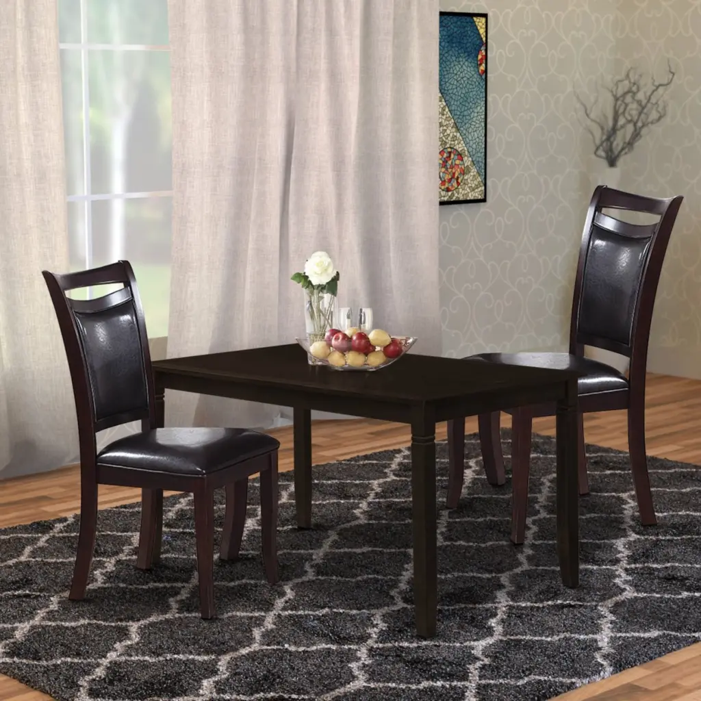Set 2 Brown Wood Finish Mid Century Modern Padded Side Chairs kanepe