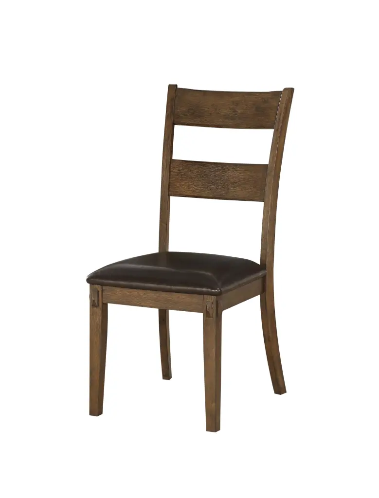 Wooden Side Chairs Padded Seat and Panelled Back Set Two Brown Dining Chairs royal hampton