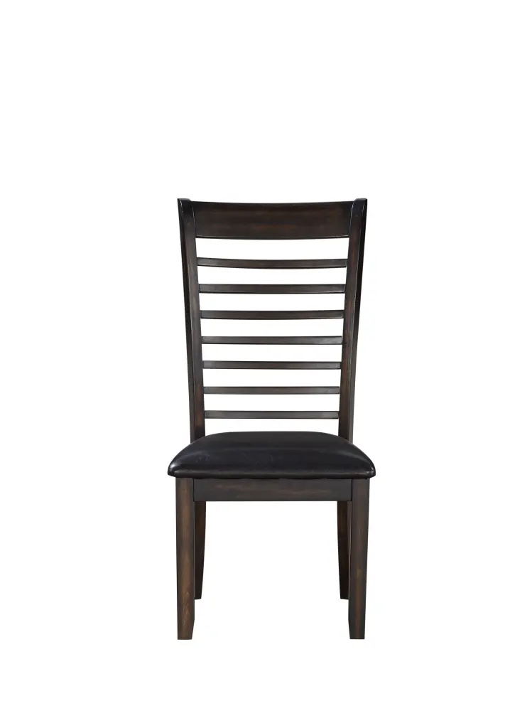 Ally Side Chair Set 2 Antique Charcoal Dark Brown Wood steve silver furniture