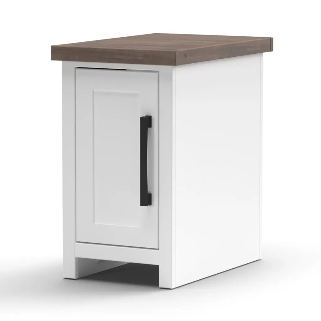Hampton 14 Inch Chairside Table No Assembly Required Jasmine Whitewash Modern Furniture bridgevine home