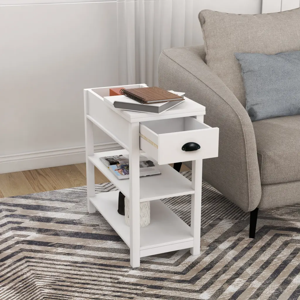Narrow Sided Table Drawers and Bottom Partition Flip Over Design cl worthy houseware co.-ltd.
