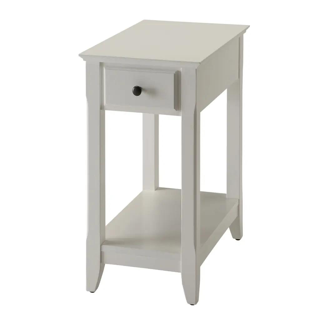 White Accent Table Bottom Shelf Transitional Living Space Decor furniture max