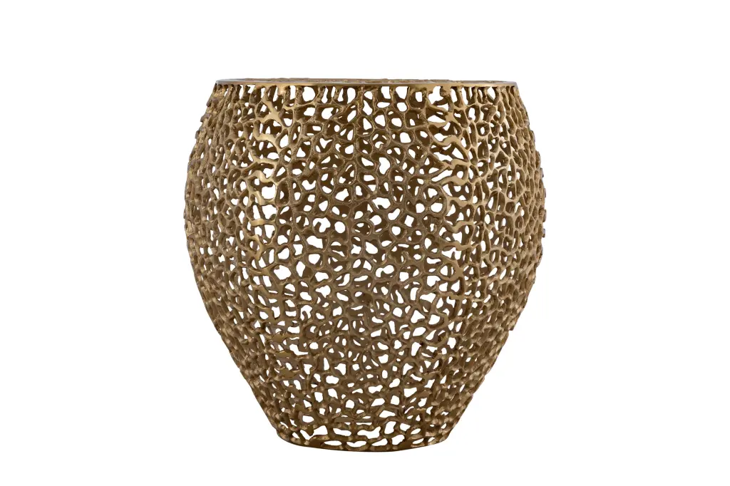 Et3403 18 Inch Side Table Gold Contemporary Modern Nightstand Living Room galaxy home furnishings