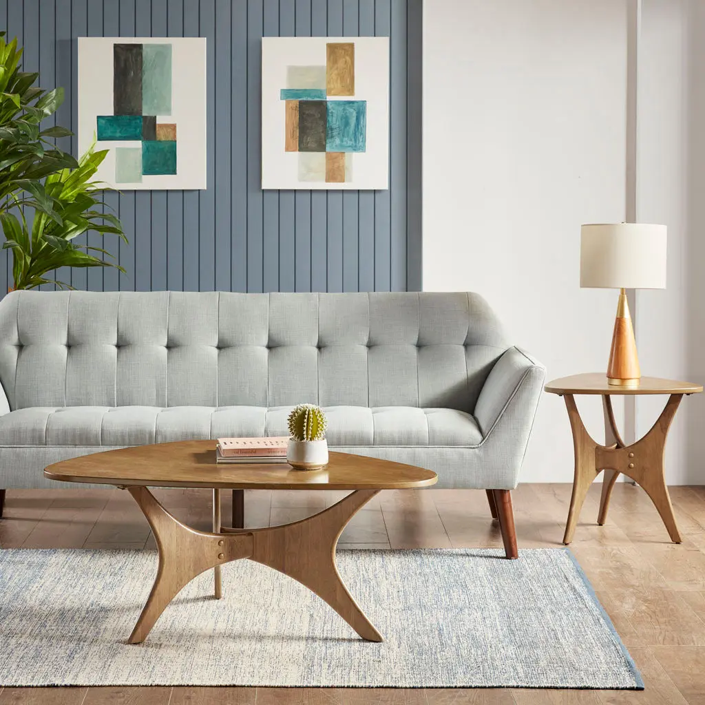 Triangle Wood Coffee Table Light Brown Modern Side Table jla