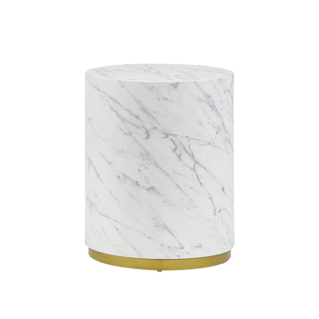 15.75 Inch Round Side Table Living Room Fully Assembled White Finish justone interior