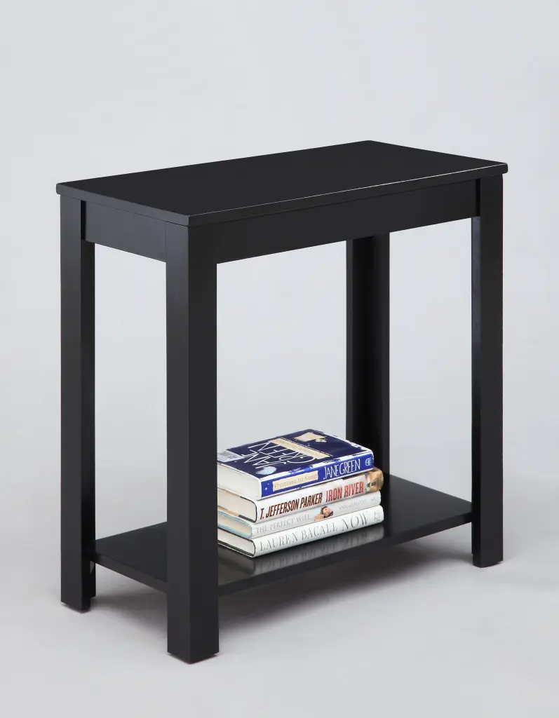 Contemporary Chairside Table Open Bottom Shelf Black Side Table kanepe