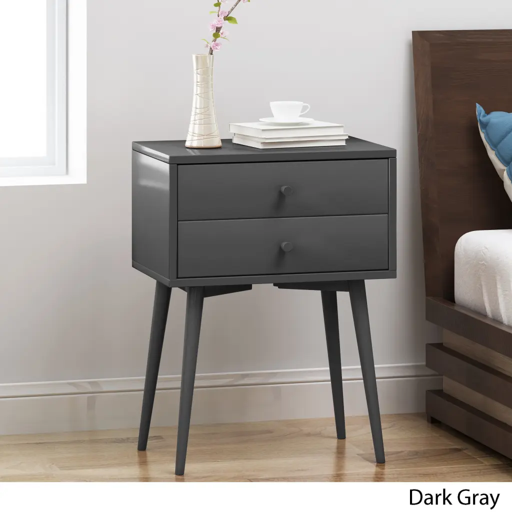 Side Table Dark Grey MDF Compact and Stylish Living Room Furniture nh-inmax