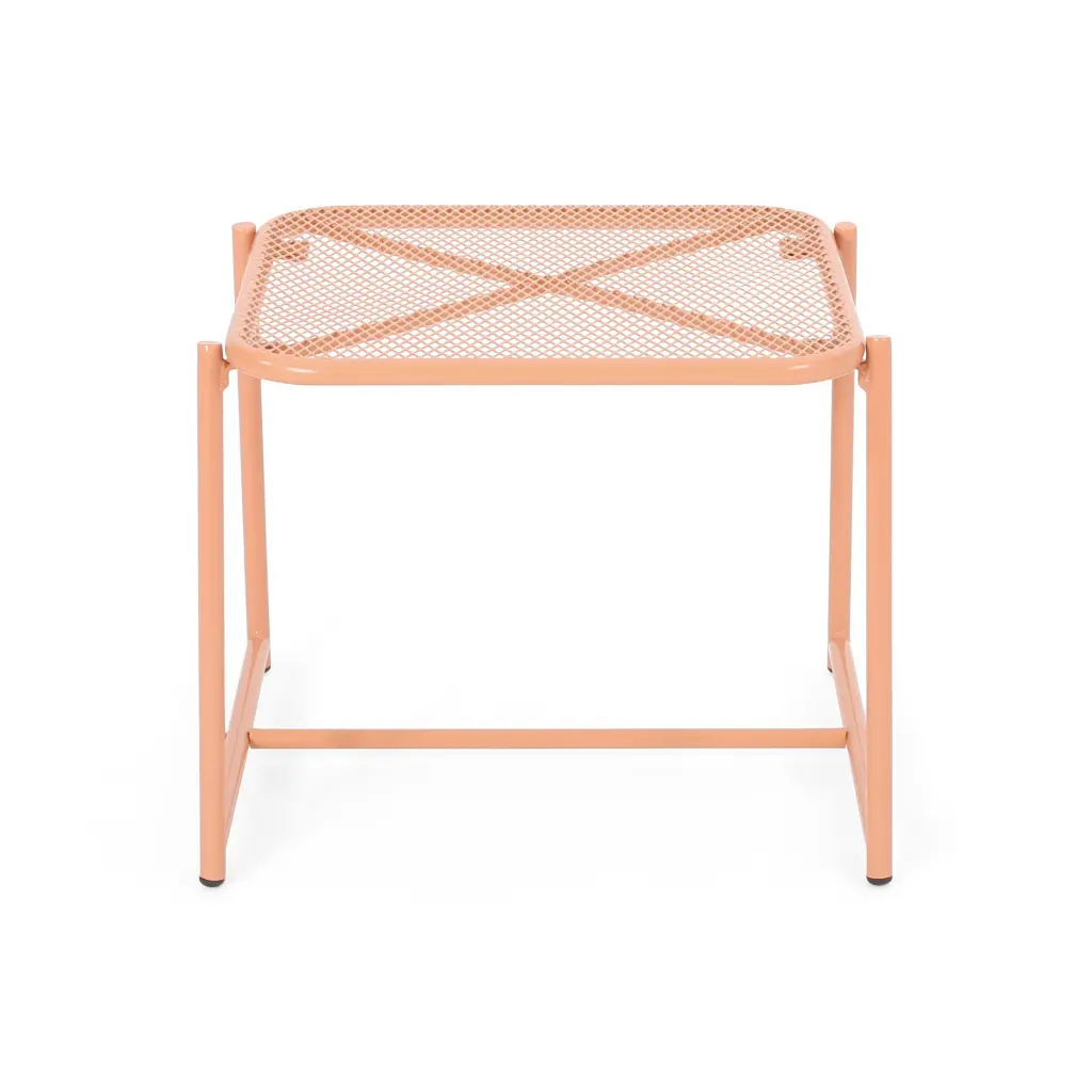 Elba 15.5 Inch H Side Table Orange Iron End Table Living Room nh-kisa