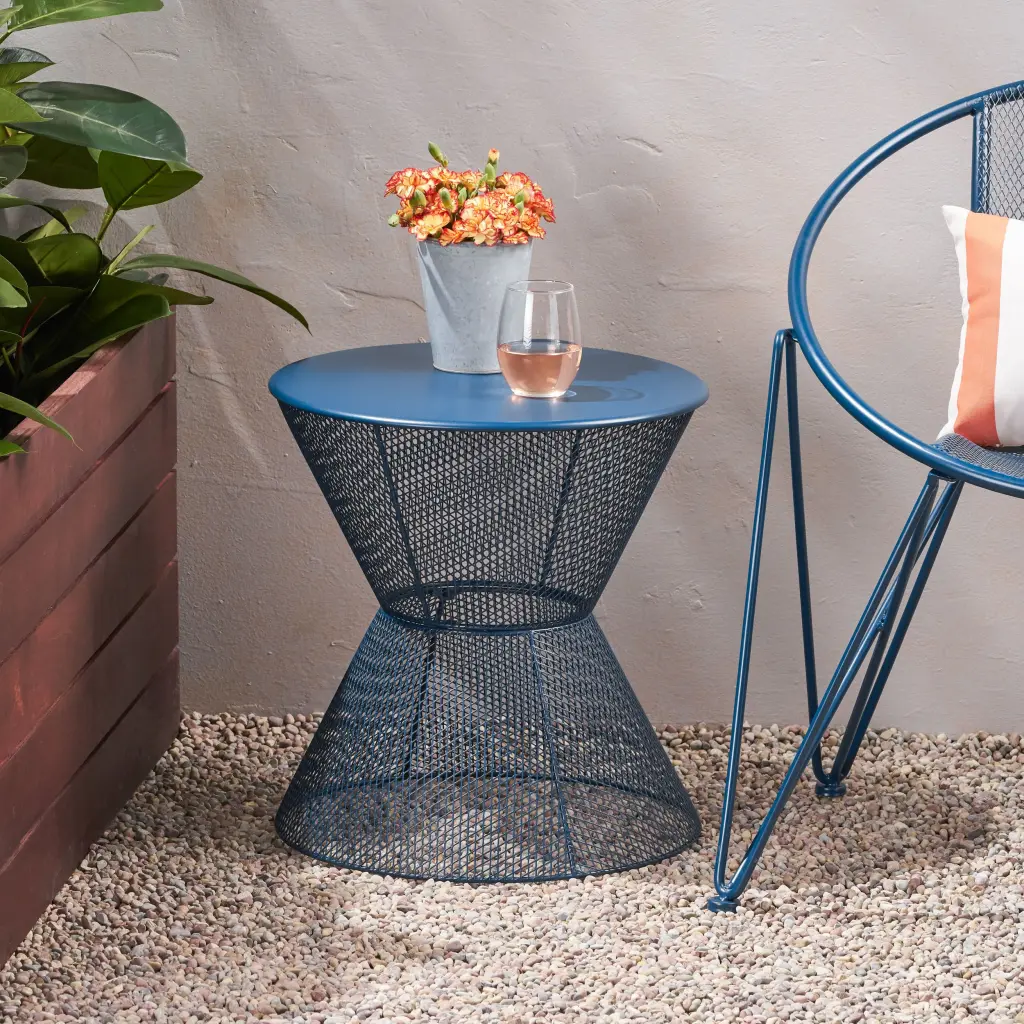 Nevada Side Table Navy Iron End Table nh-kisa