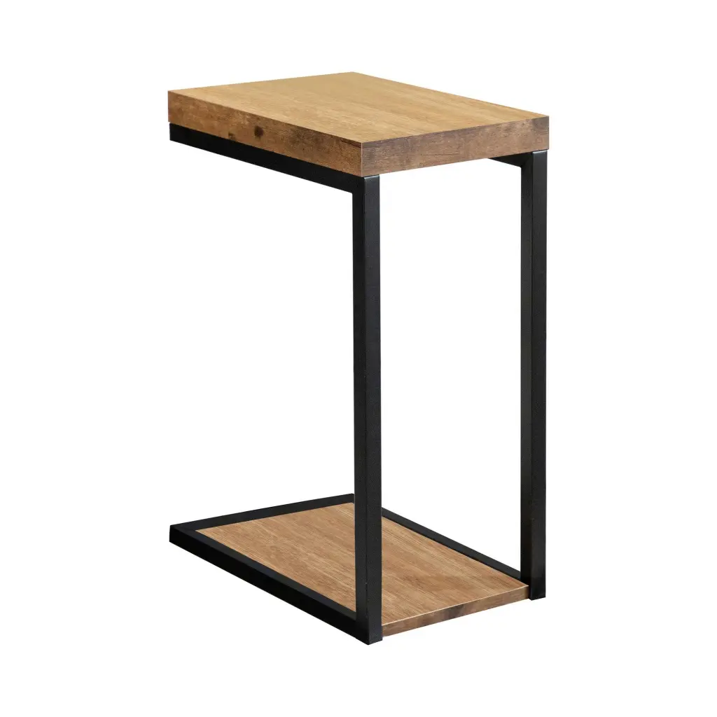 Snack Table 1 Open Shelf And Grain Specifications Brown Wood Metal royal hampton