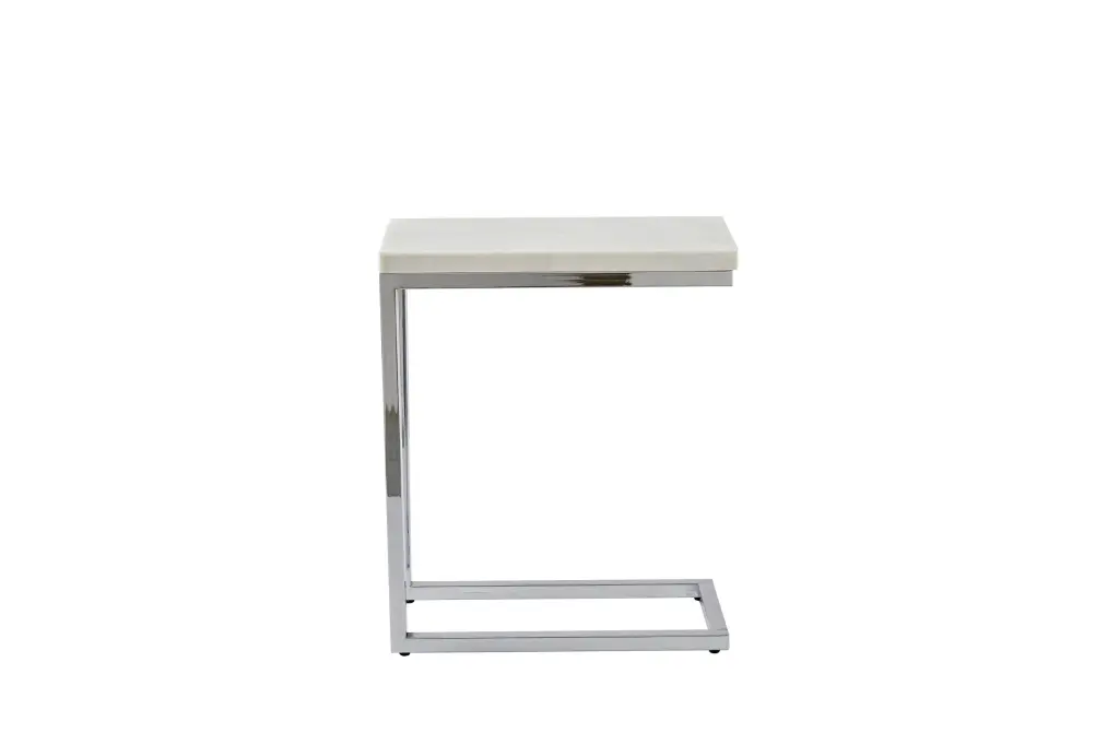 Echo White Marble Top Chairside Table White Marble Finish steve silver furniture