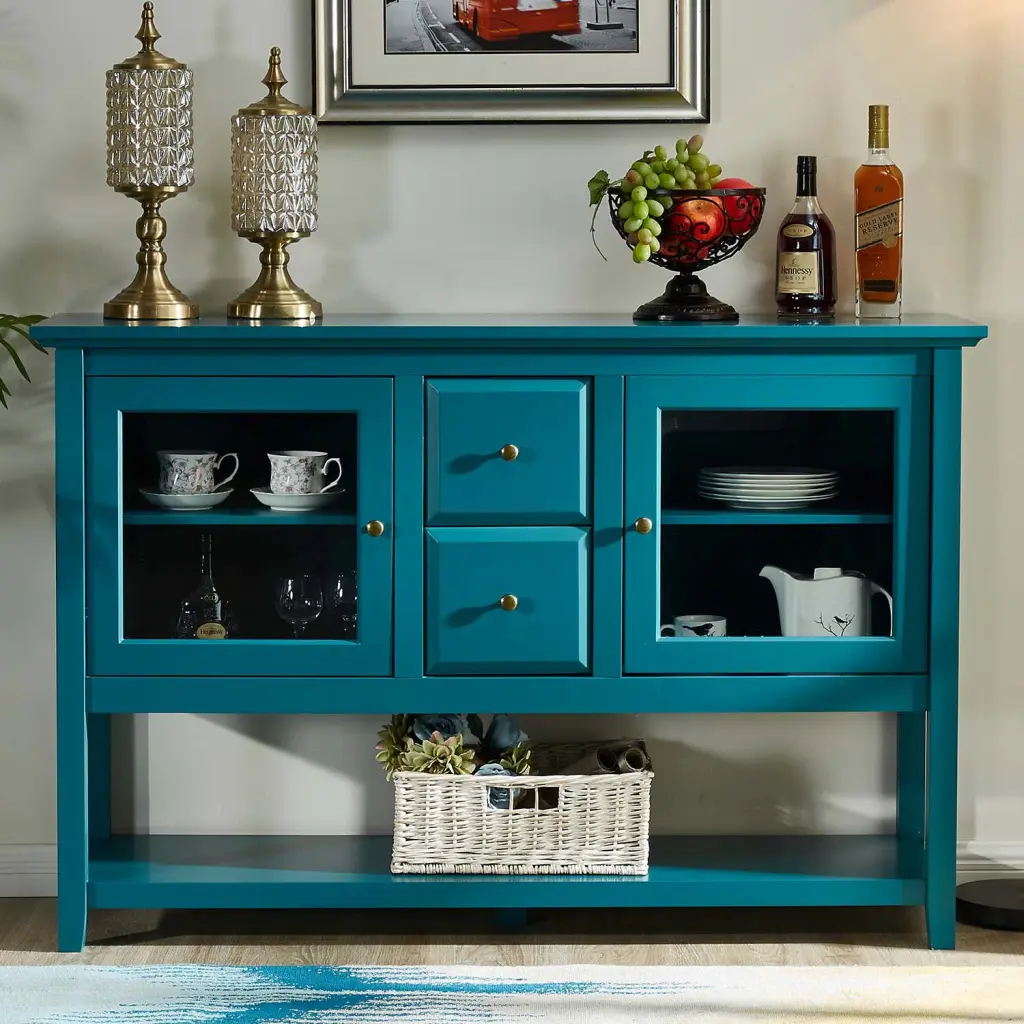 52 Inch Modern Sideboard Storage Adjustable Shelves Buffet Cabinet jaydenmax