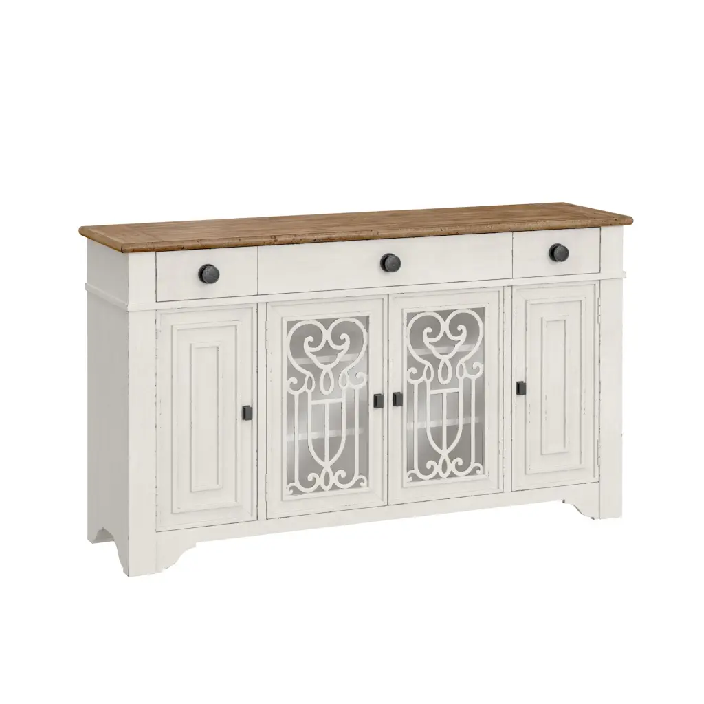 Haidel Brown And White Server Engineered Wood Sideboard Dining Room wallace - bay
