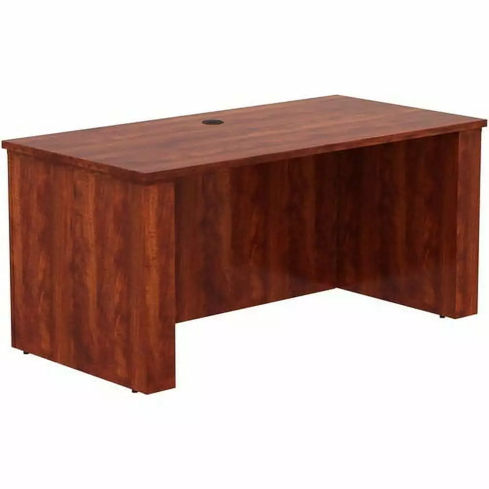 Lorell Essentials 60 Sit-to-Stand Desk Shell Laminate Top Cherry Finish Adjustable Desk