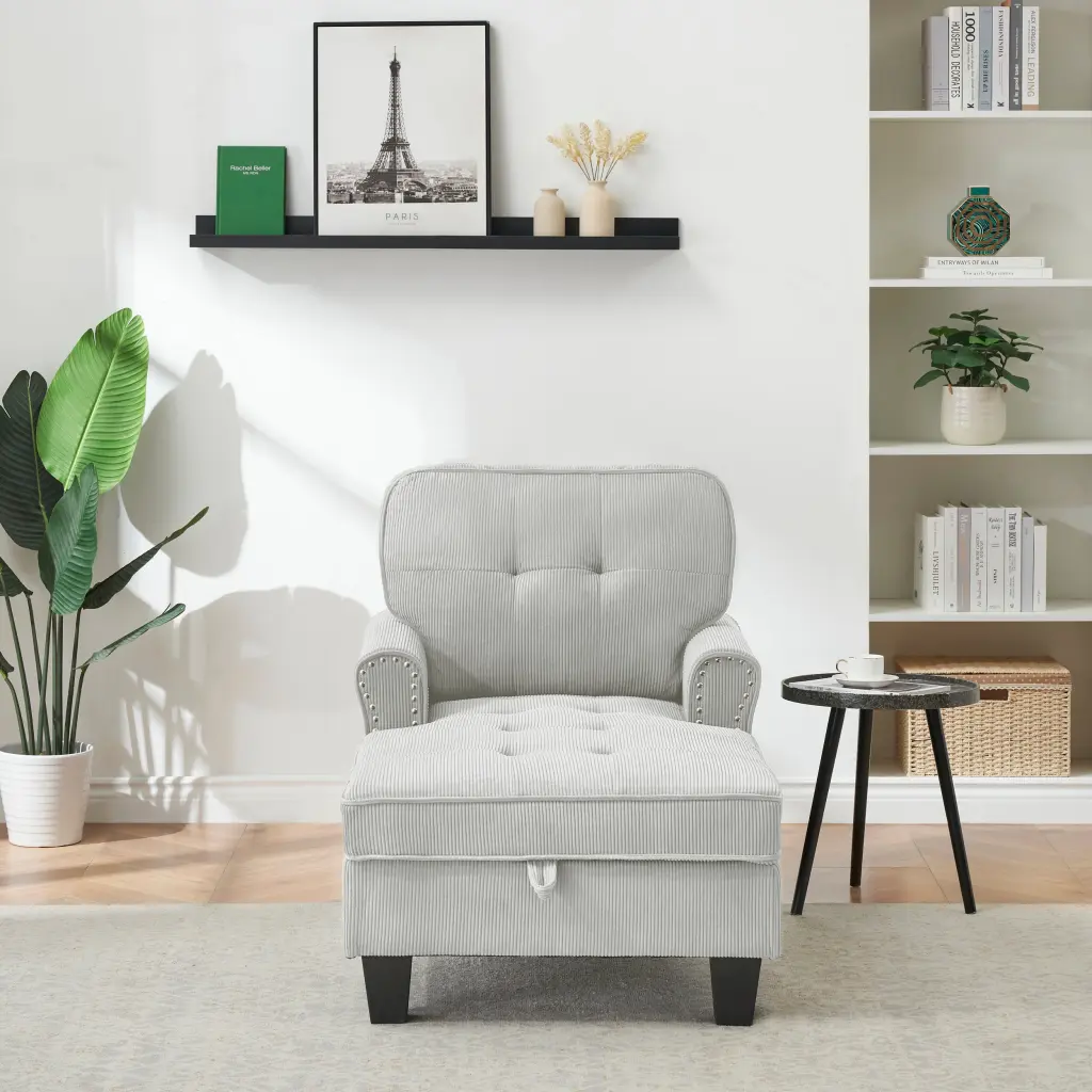 Chaise Lounge Indoor Sleeper Sofa Bed Chair Upholstered Lounge Chair Living Room fj furniture