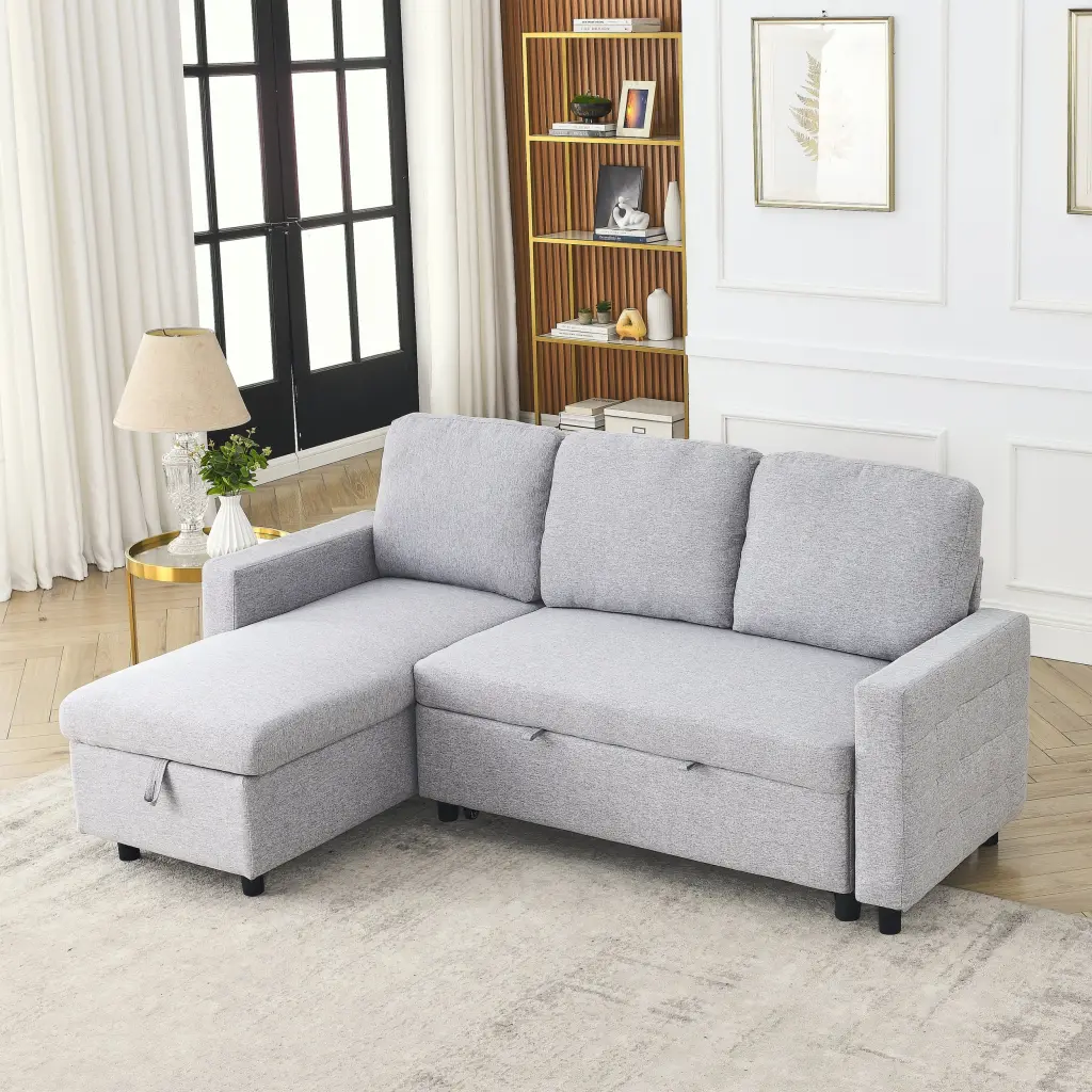 Fx 78.8 Reversible Sleeper Combo Sofa Pullout Bed Cozy Living Room fx furniture