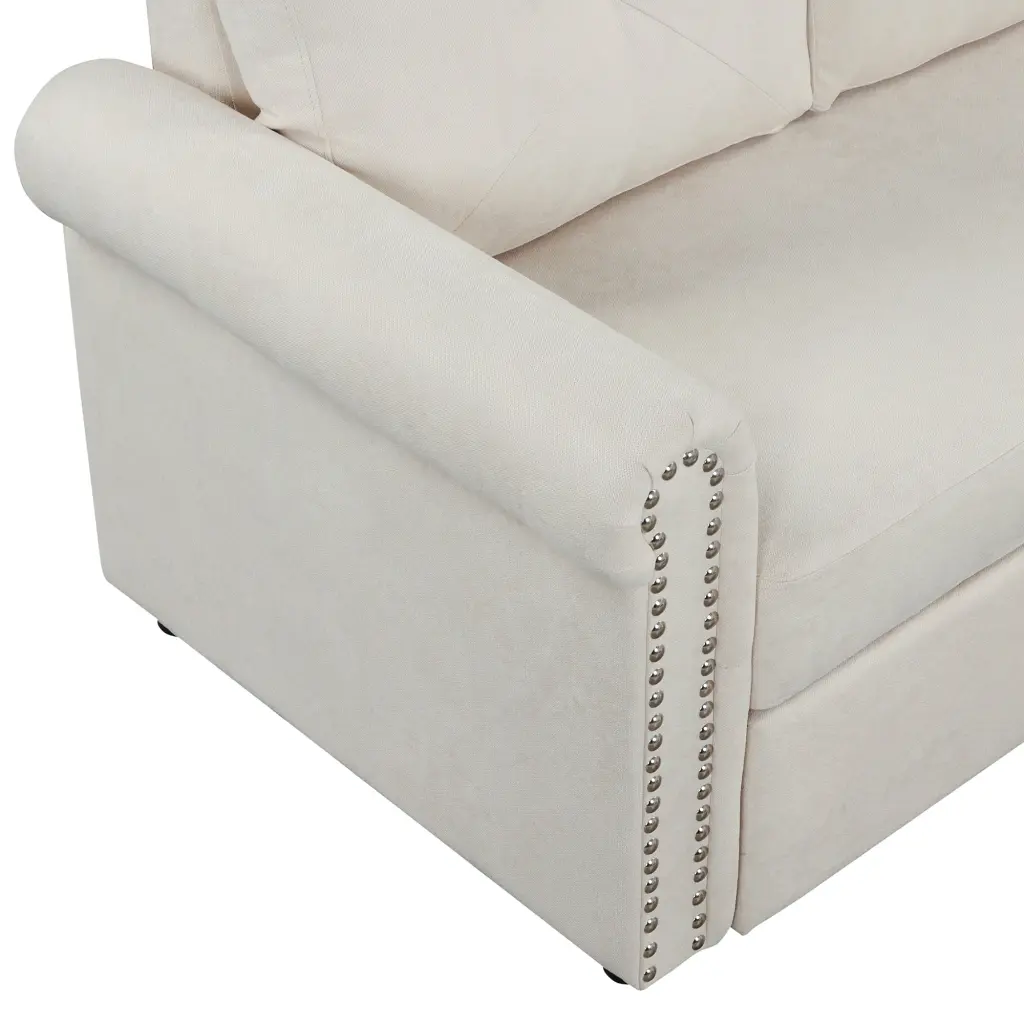 83 Inch Modern Convertible Sleeper Sofa Bed Storage Chaise oris fur.