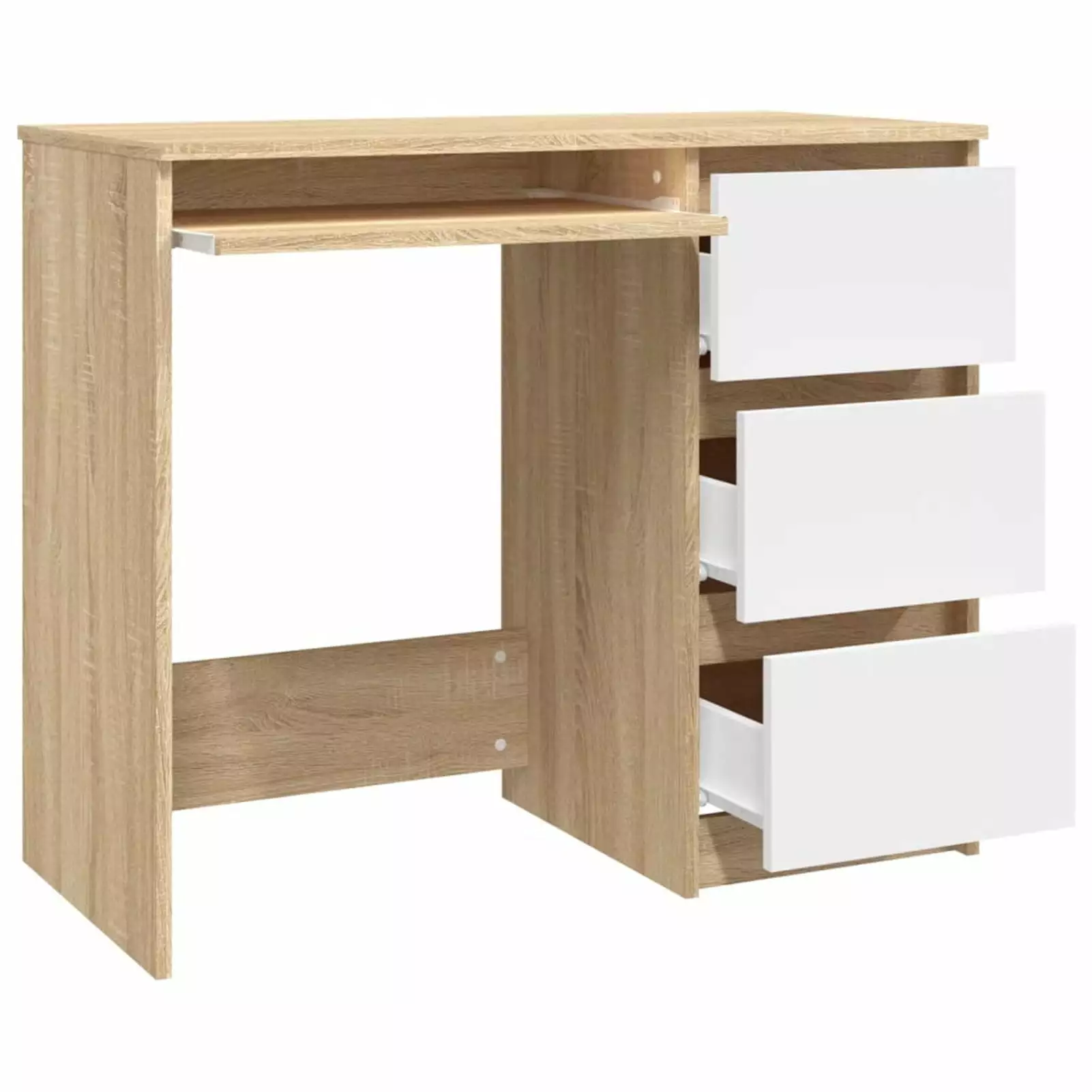 Andoer Small Side Computer Table, White Student Desk Home Office