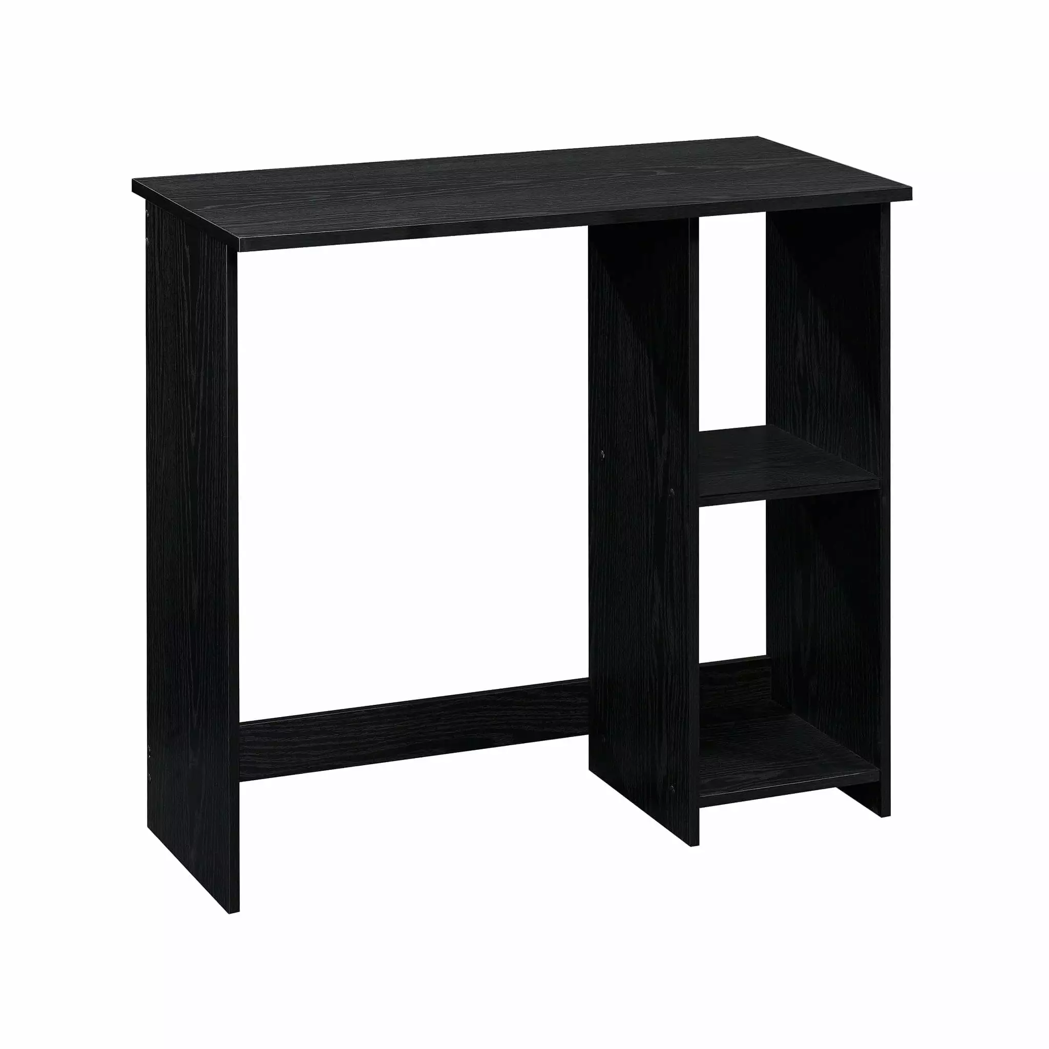 Efficient Home Laptop Desk Square Shelves True Black Oak Finish FHWMLONG