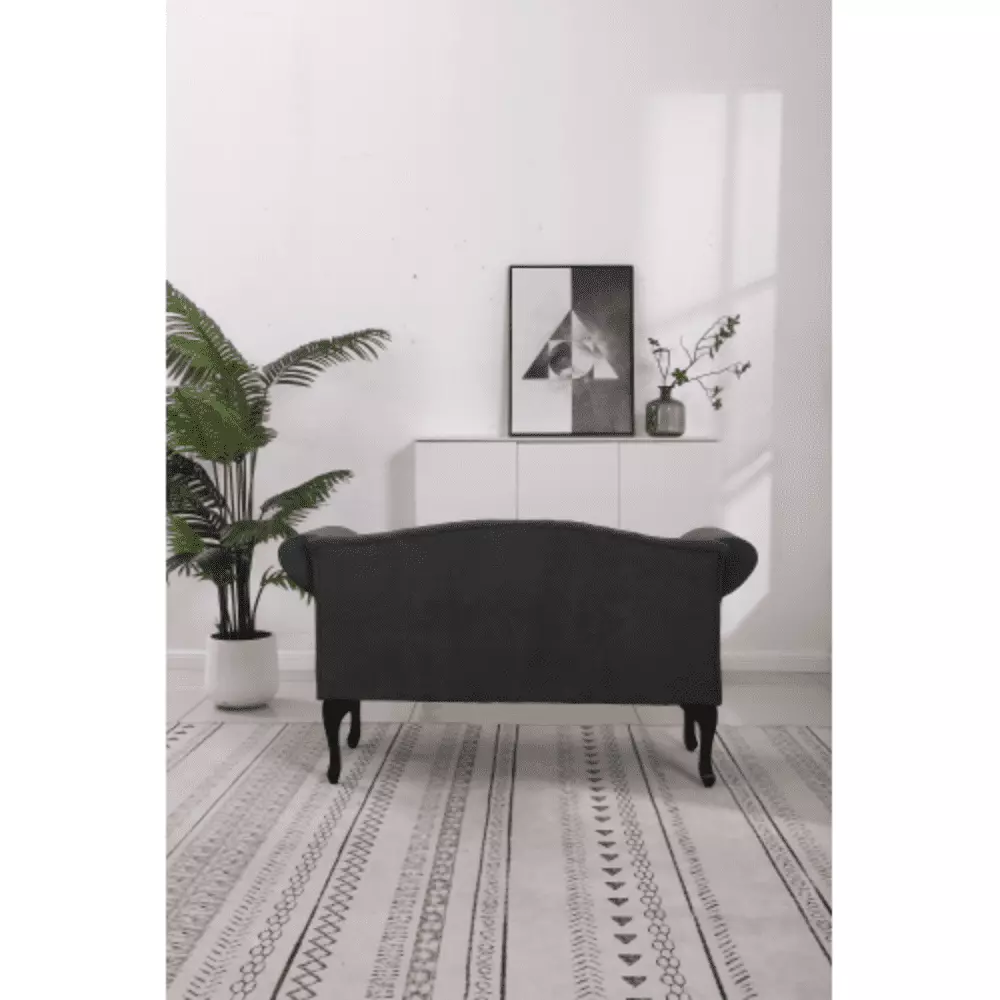 Small Grey Two-Seater Sofa Small Spaces - Mini Room Couch Office Studio Apartment Bedroom YRWL