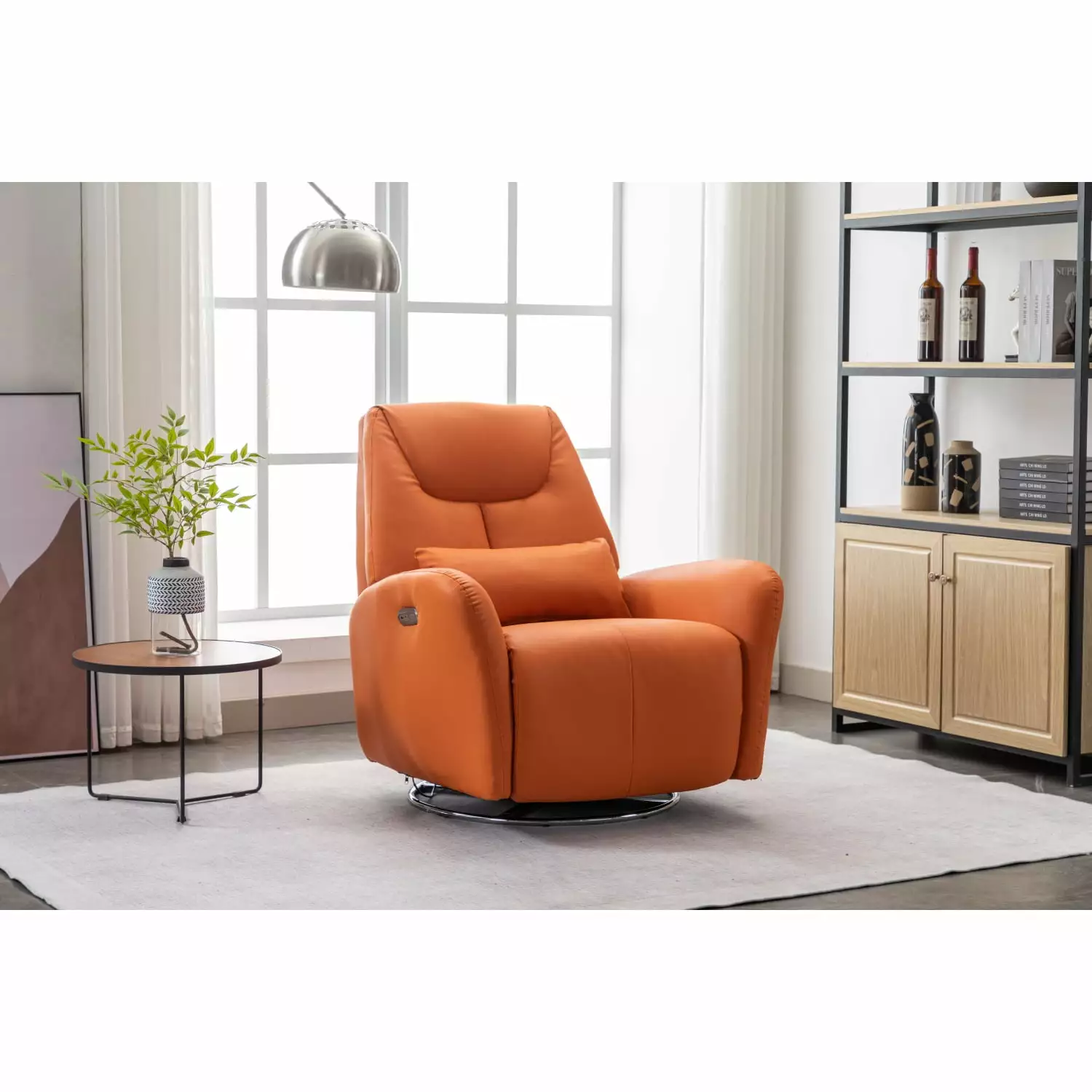 DeeHome 4 Modes Intelligent Voice Control Atmosphere Lamp Bluetooth Music Player USB Ports Swing Swivel Power Recliner